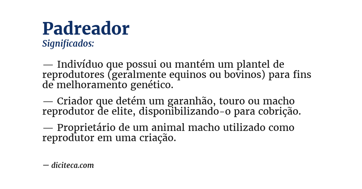 Significado de padreador