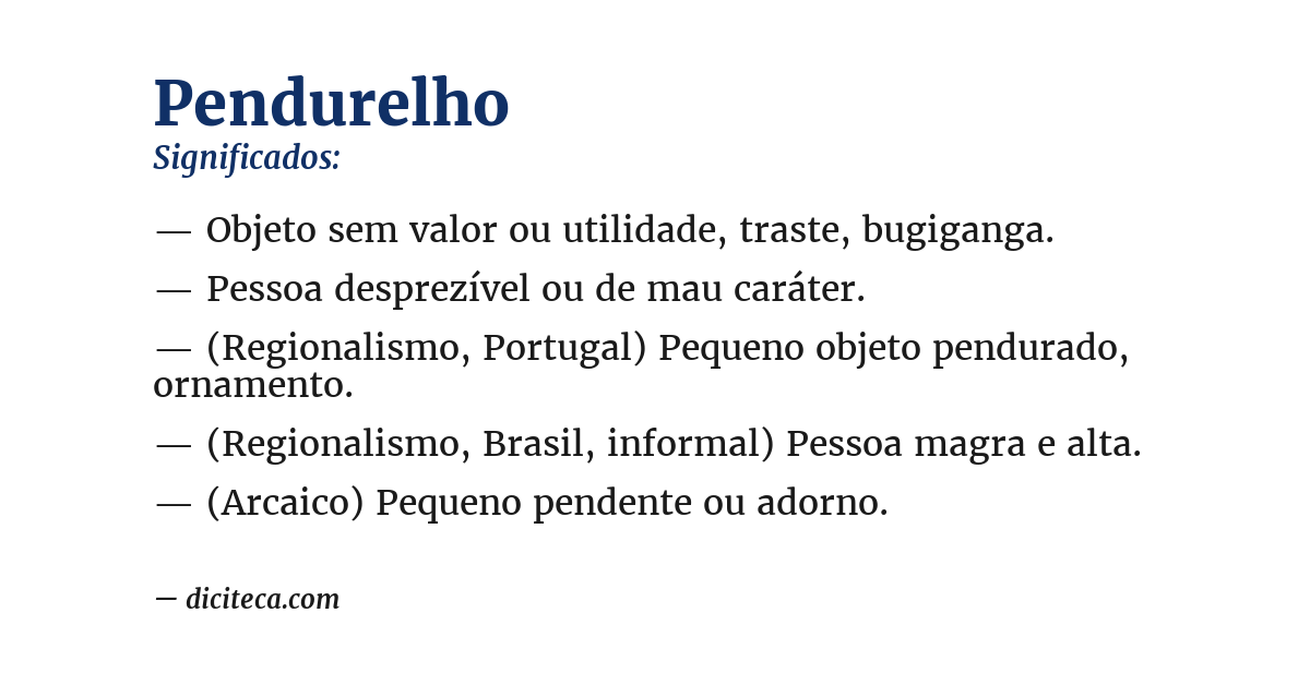 Significado de pendurelho