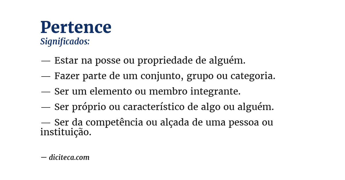 Significado de pertence