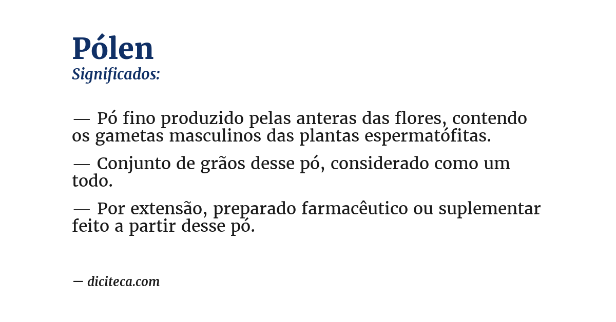 Significado de pólen