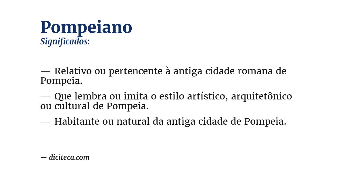 Significado de pompeiano