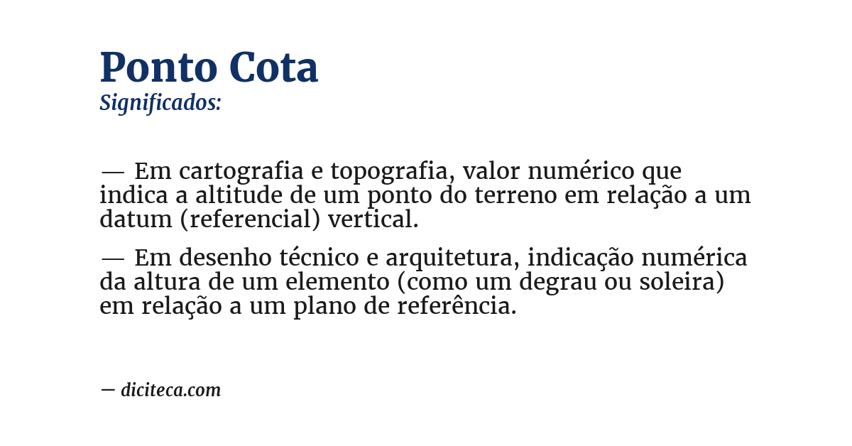 Significado de ponto cota