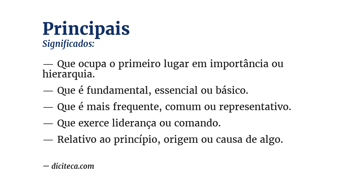 Significado de principais