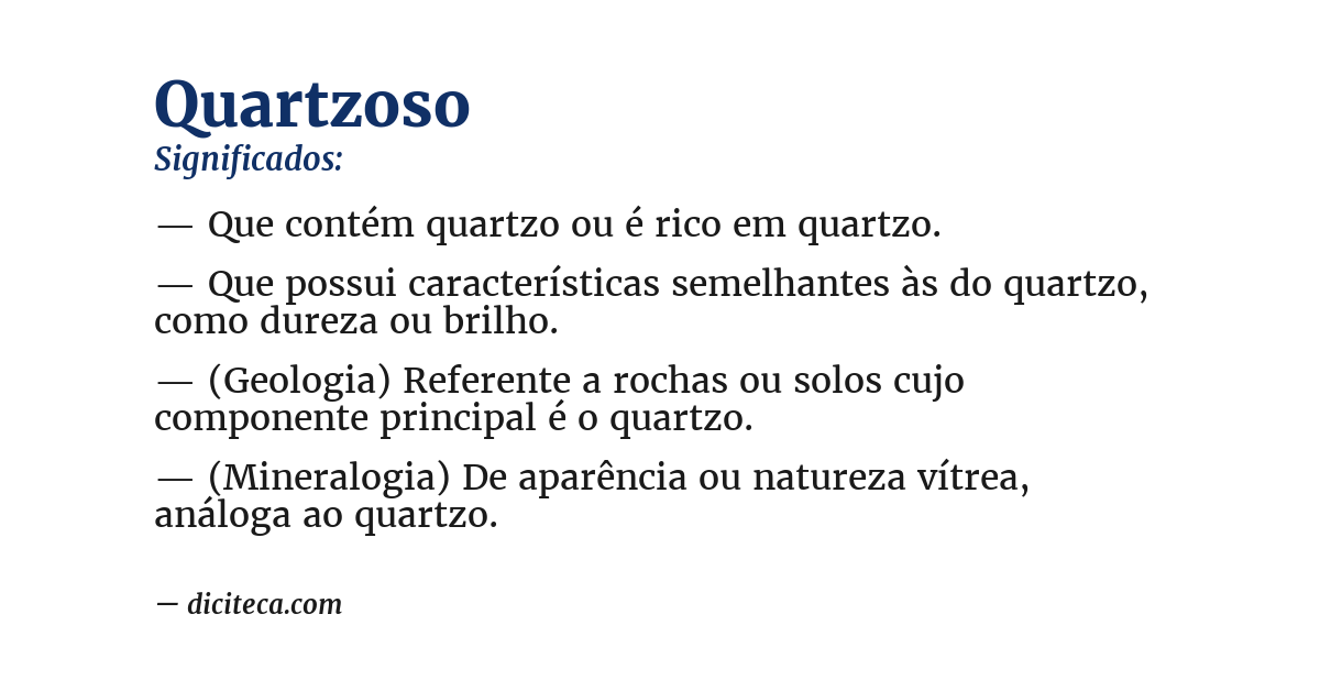 Significado de quartzoso