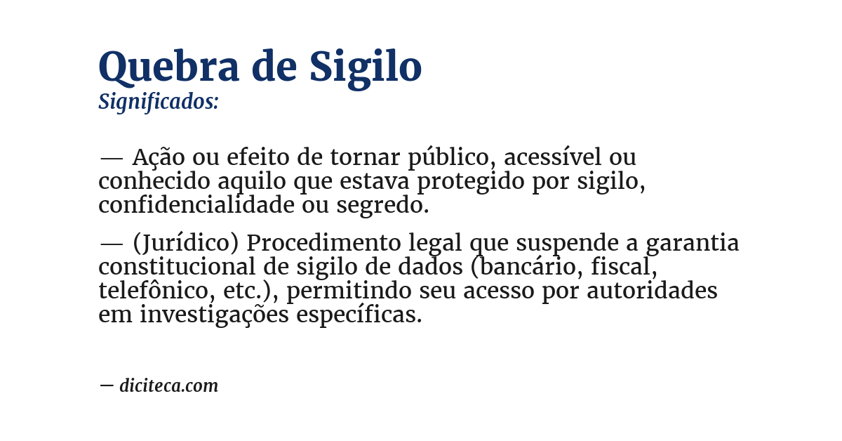 Significado de quebra de sigilo