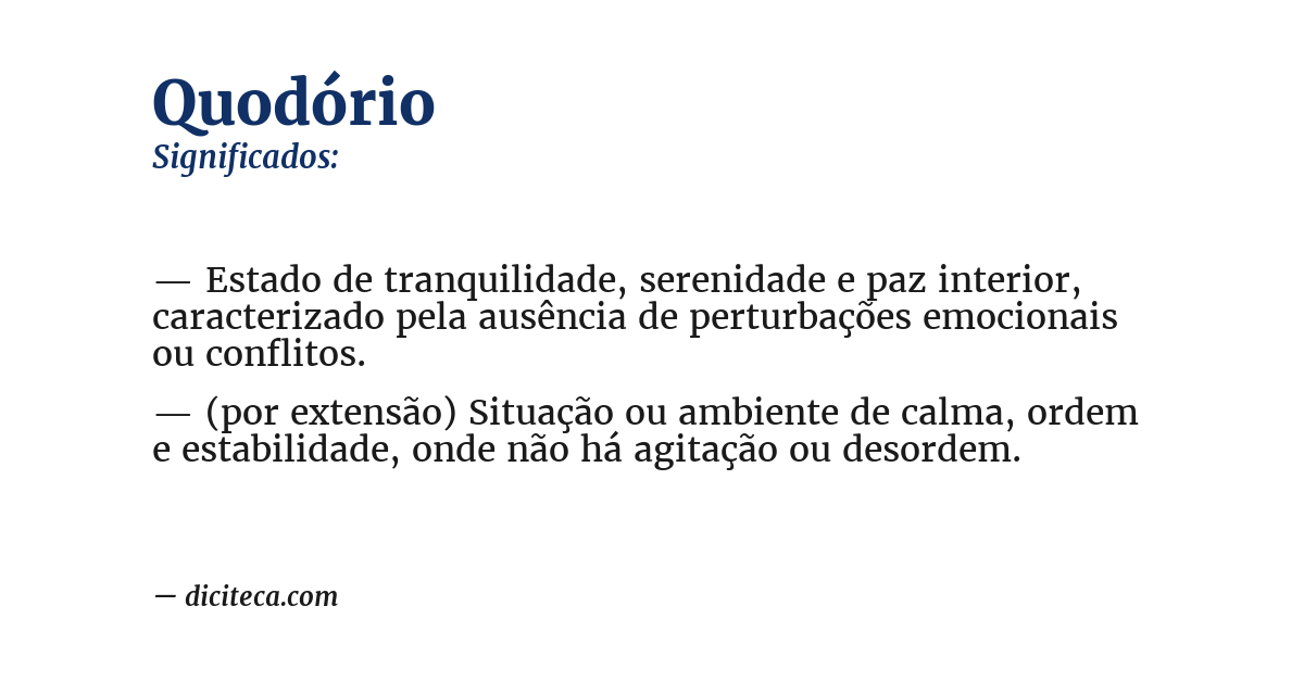 Significado de quodório