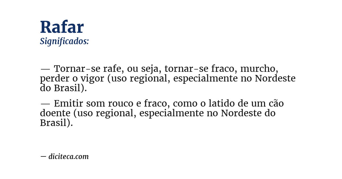 Significado de rafar