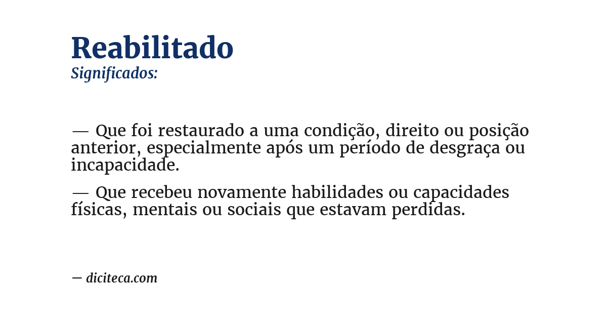 Significado de reabilitado