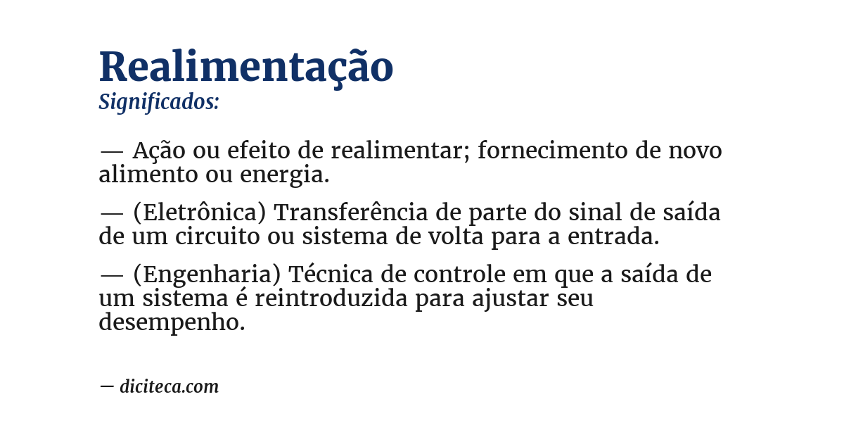 Significado de realimentação