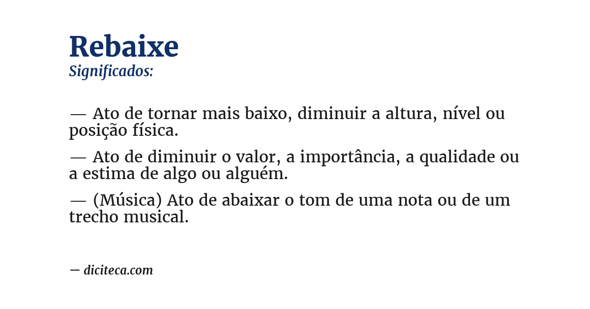 Significado de rebaixe