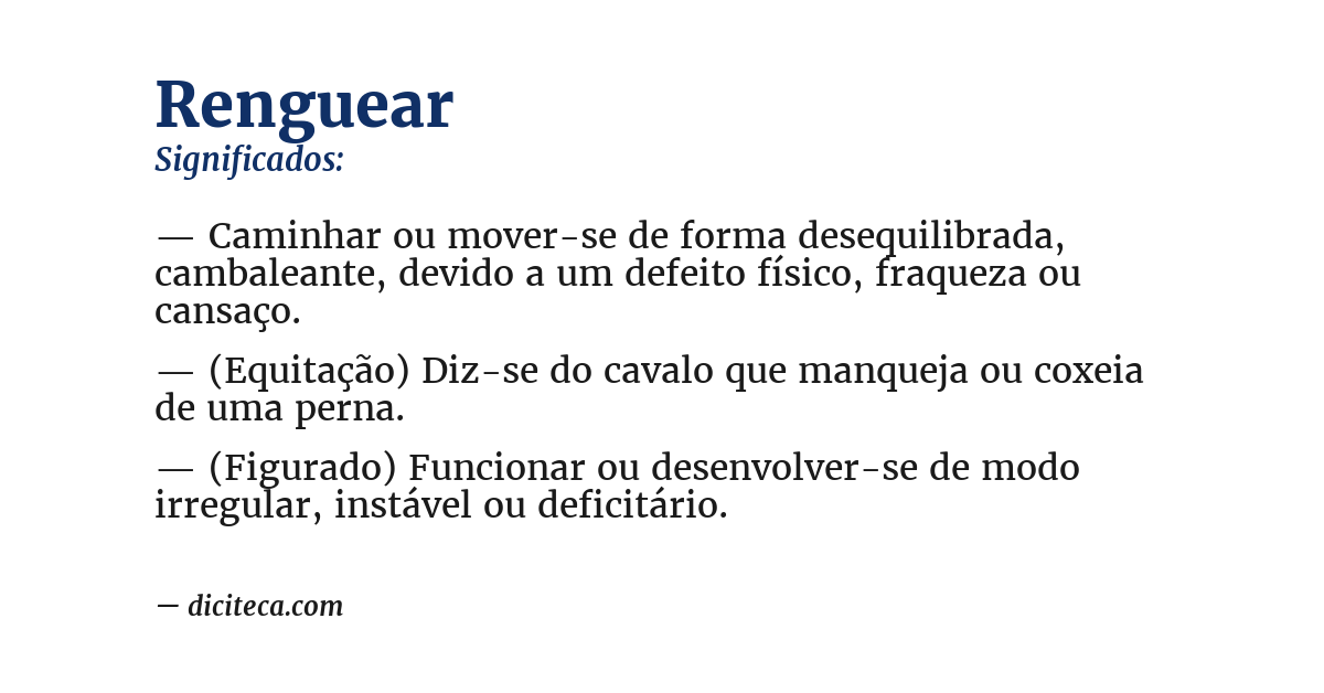 Significado de renguear