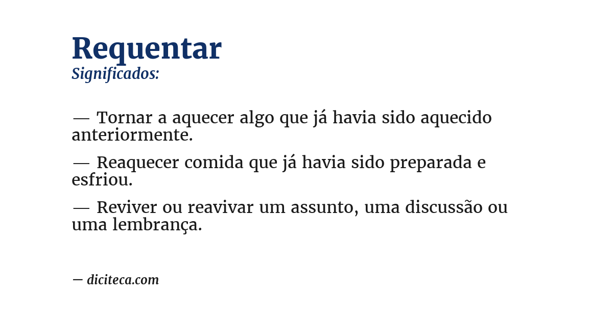 Significado de requentar