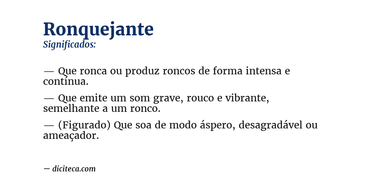 Significado de ronquejante