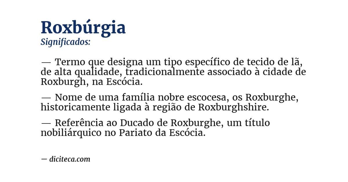 Significado de roxbúrgia