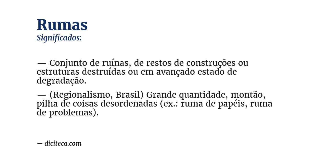 Significado de rumas