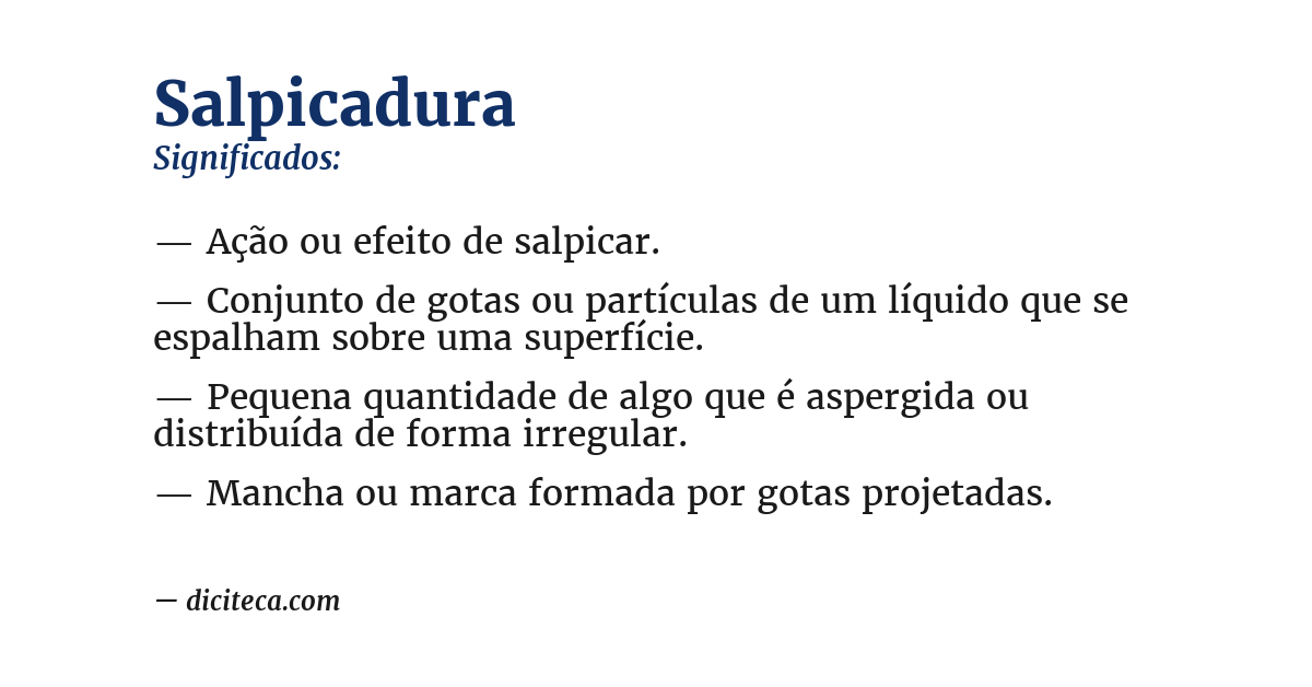 Significado de salpicadura