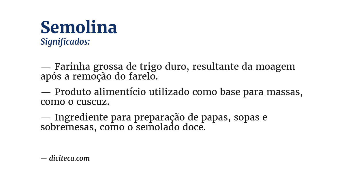Significado de semolina