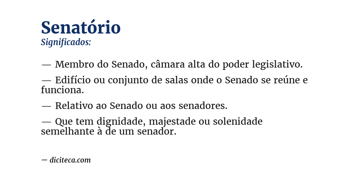 Significado de senatório