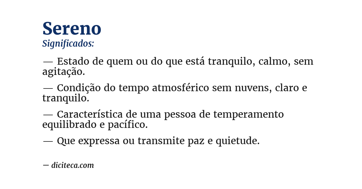 Significado de sereno