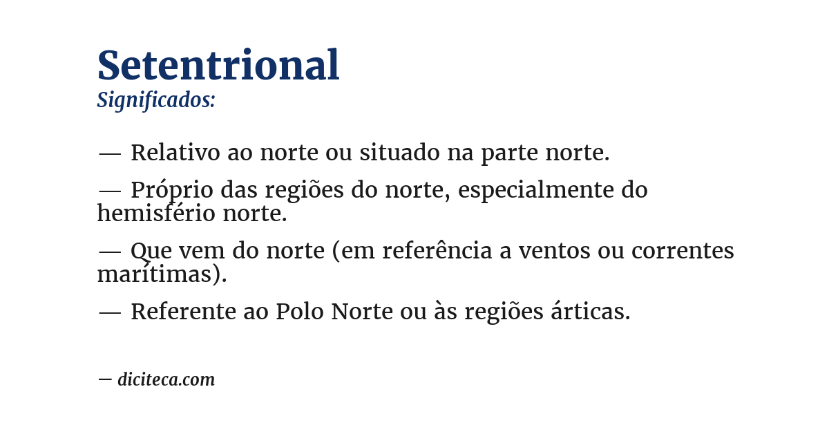 Significado de setentrional