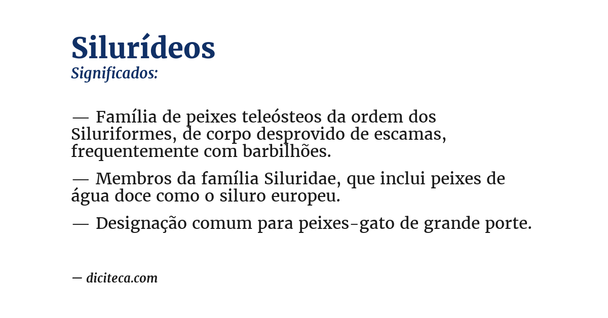 Significado de silurídeos