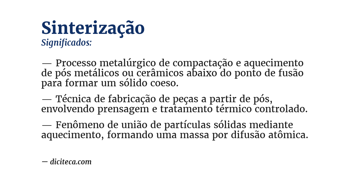 Significado de sinterização