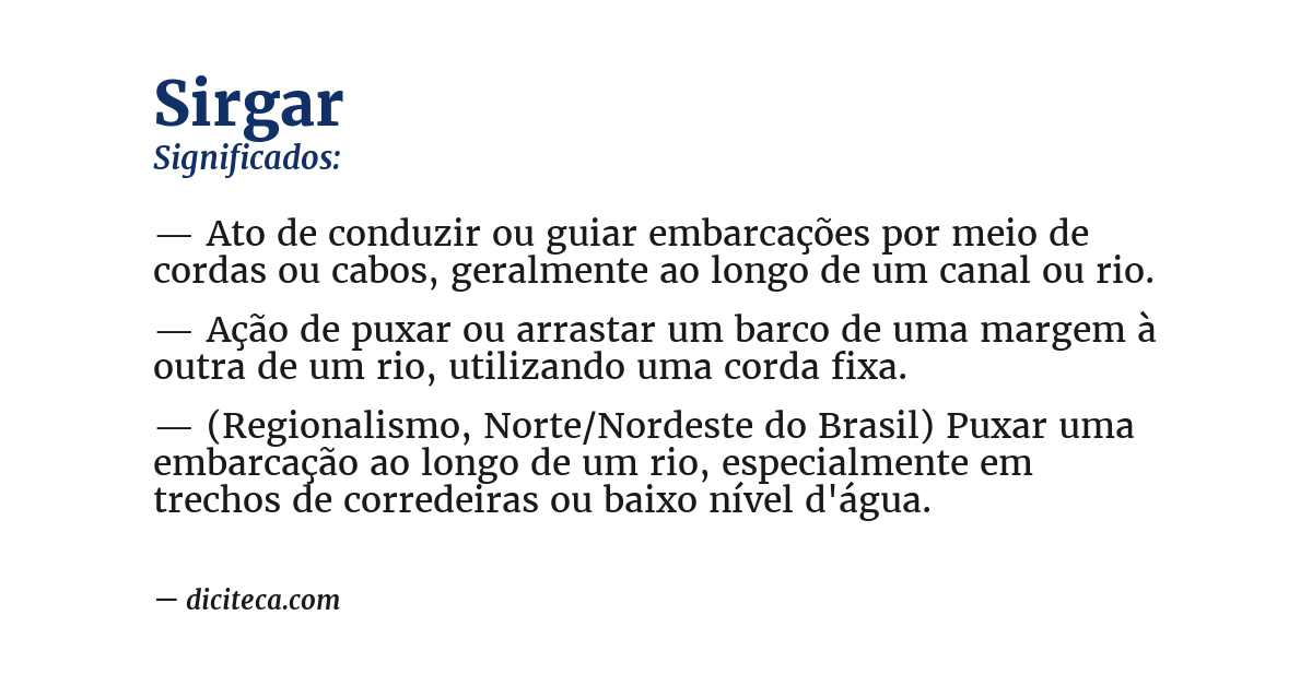 Significado de sirgar
