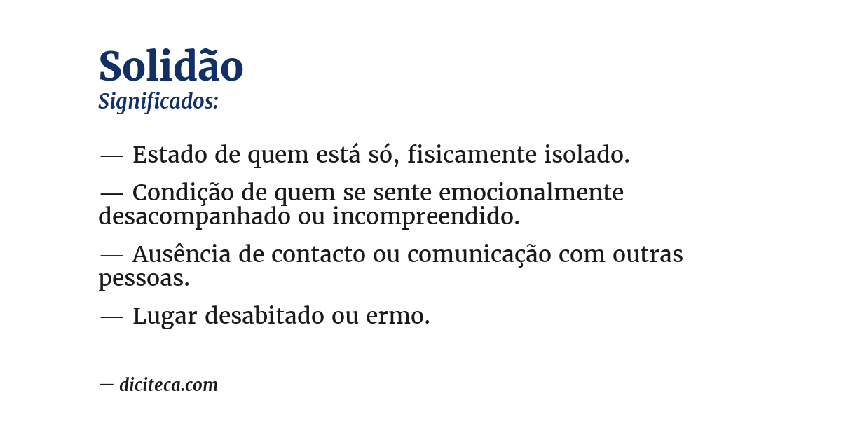 Significado de solidão