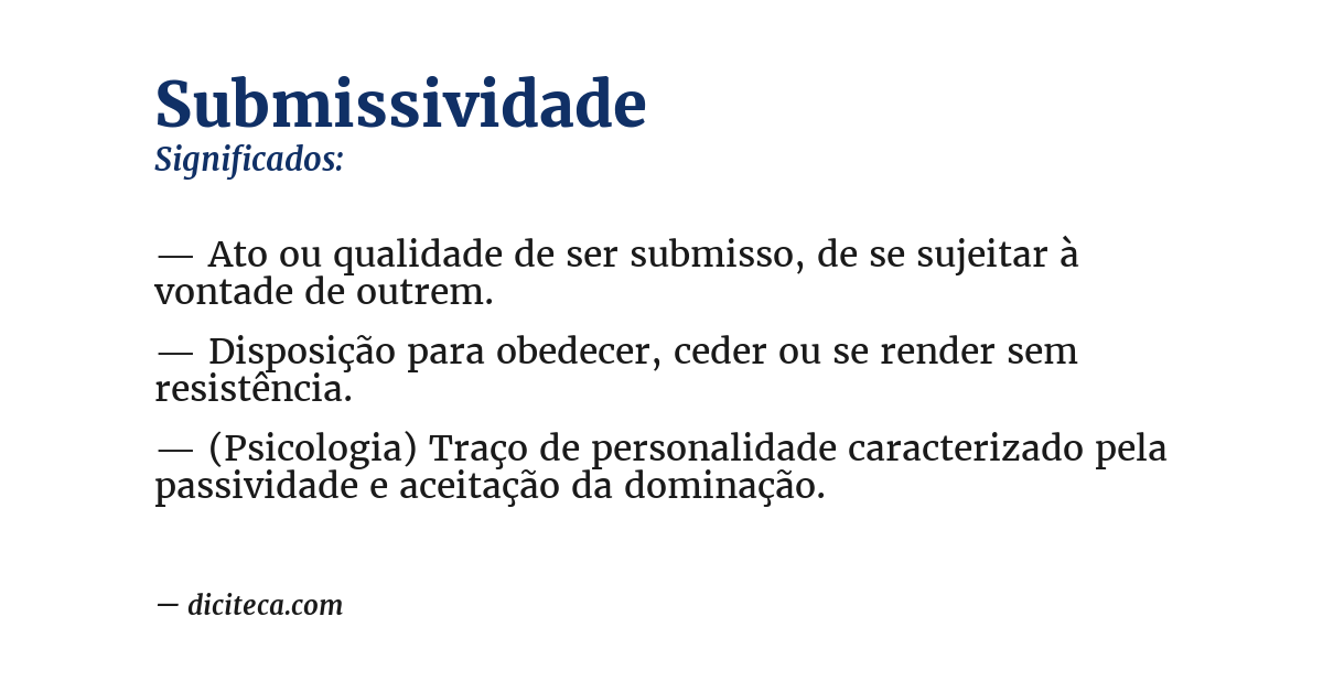 Significado de submissividade