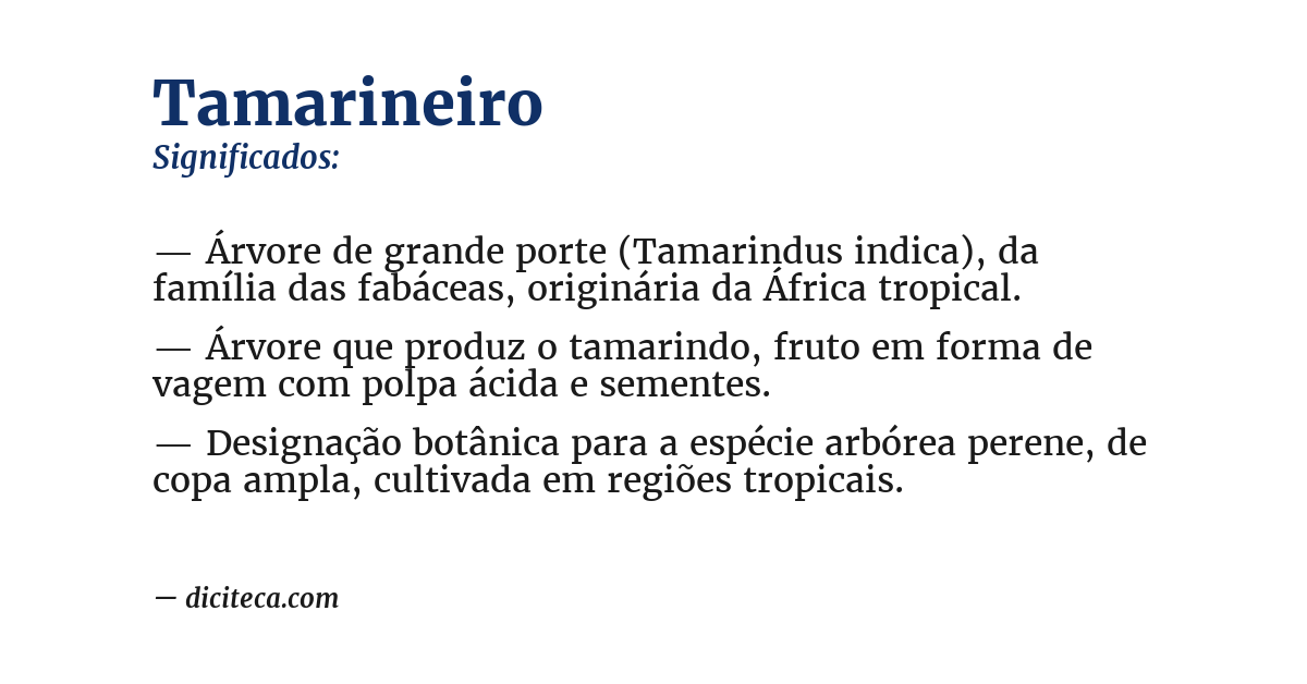 Significado de tamarineiro