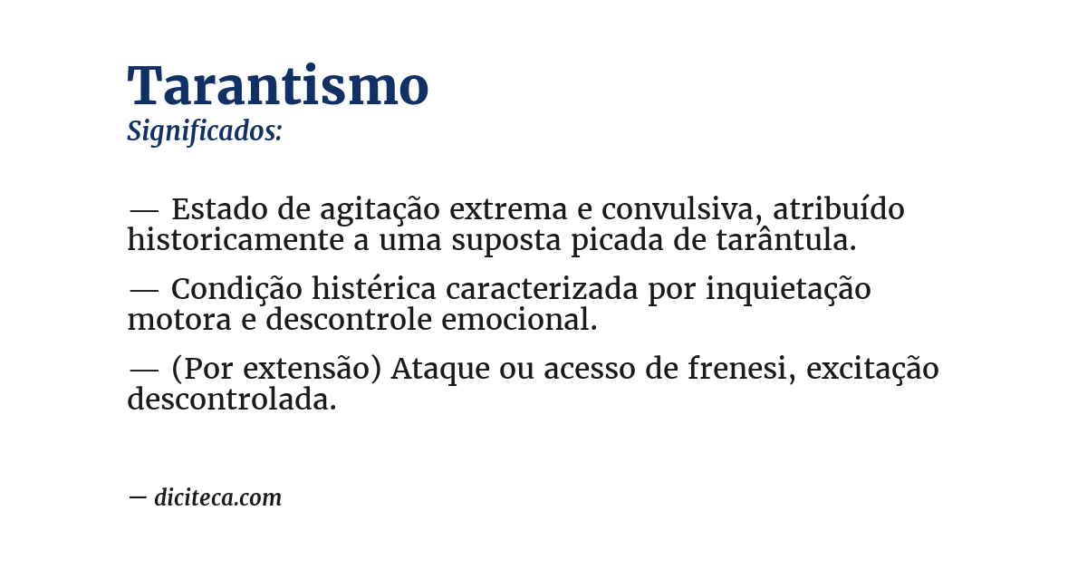 Significado de tarantismo