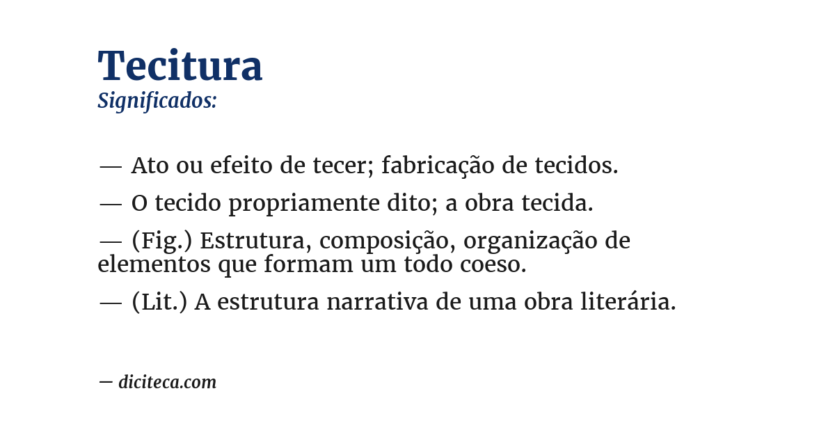 Significado de tecitura