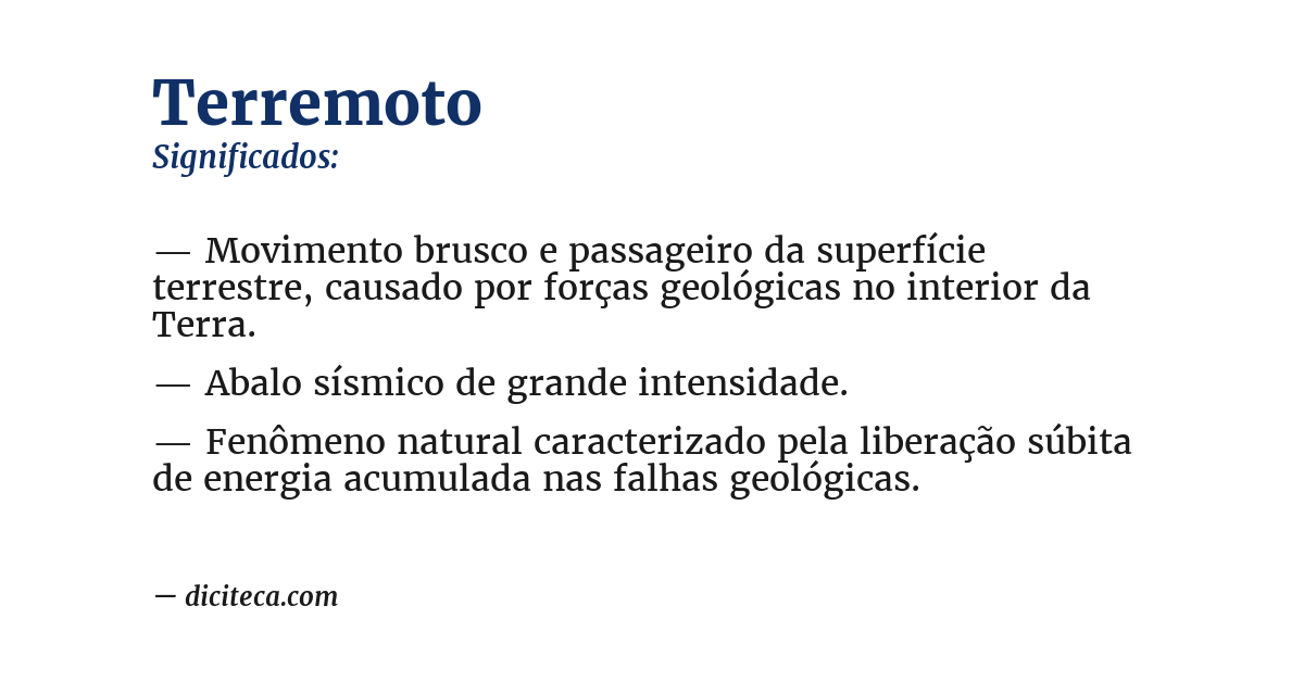 Significado de terremoto
