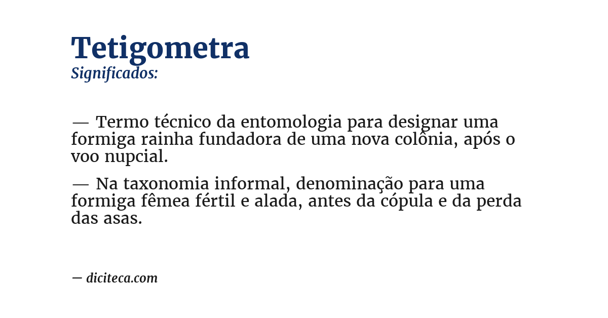 Significado de tetigometra