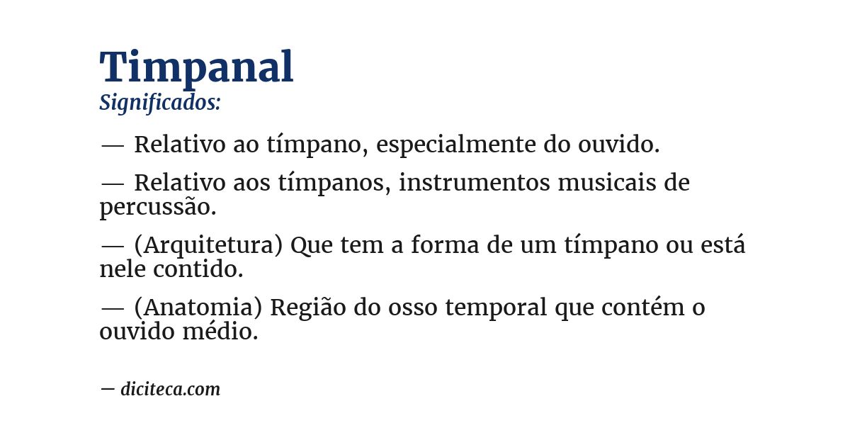 Significado de timpanal