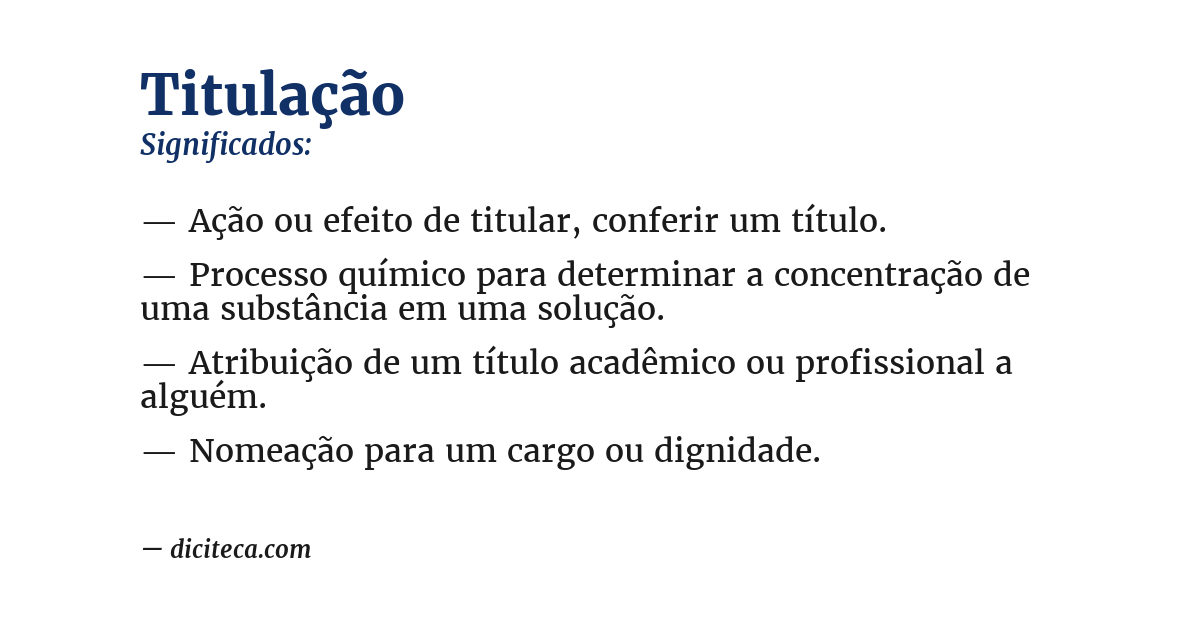 Significado de titulação