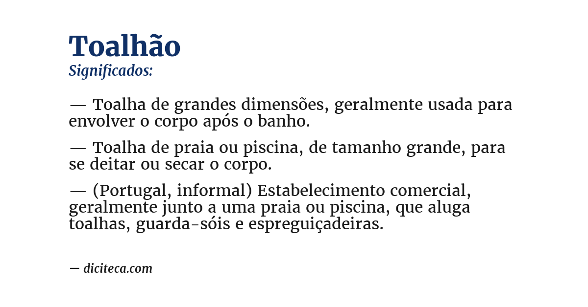 Significado de toalhão
