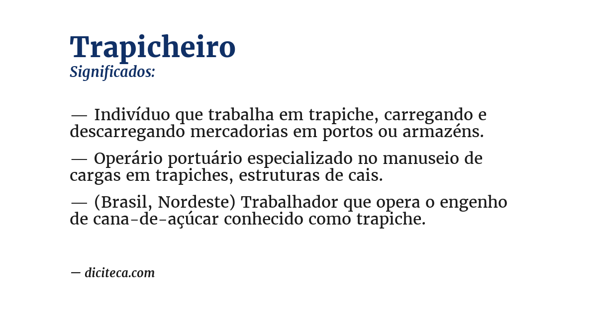 Significado de trapicheiro