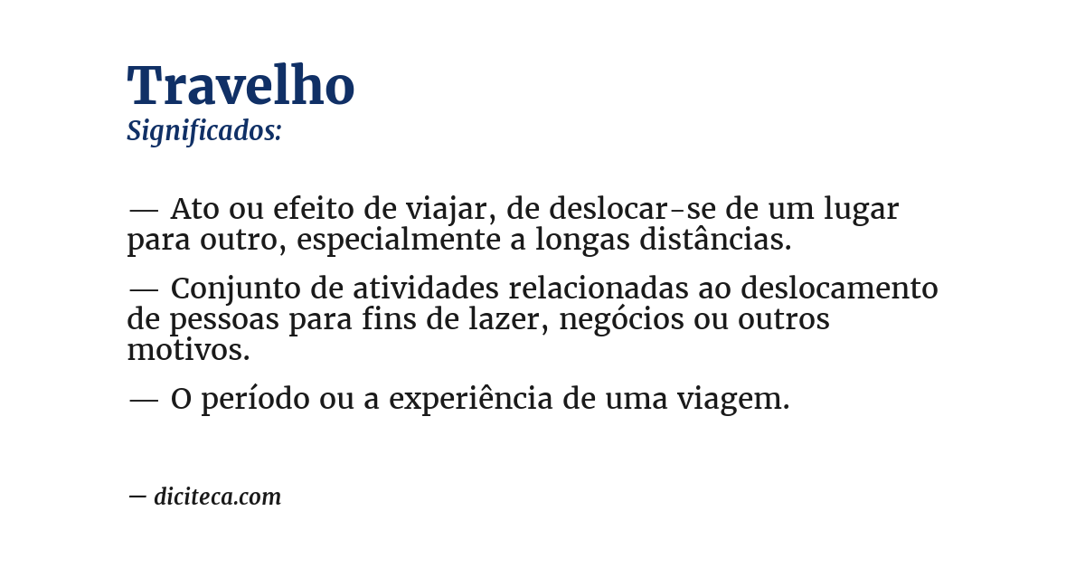 Significado de travelho