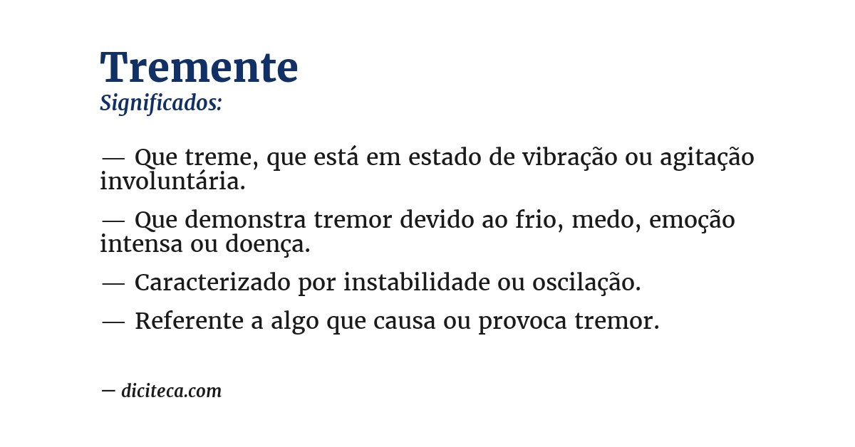 Significado de tremente