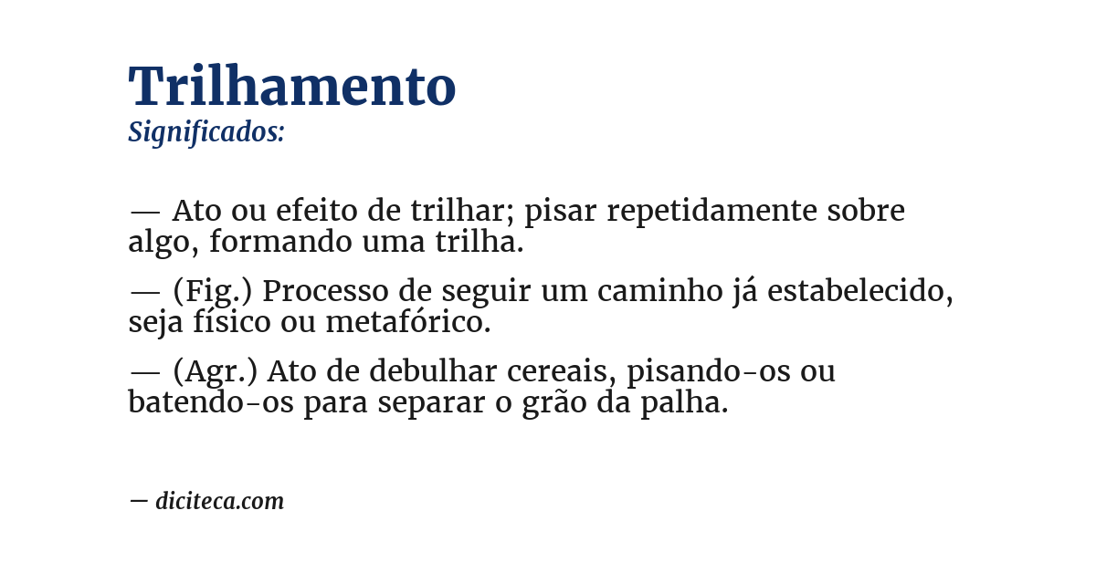 Significado de trilhamento