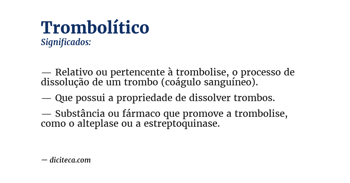 Significado de trombolítico