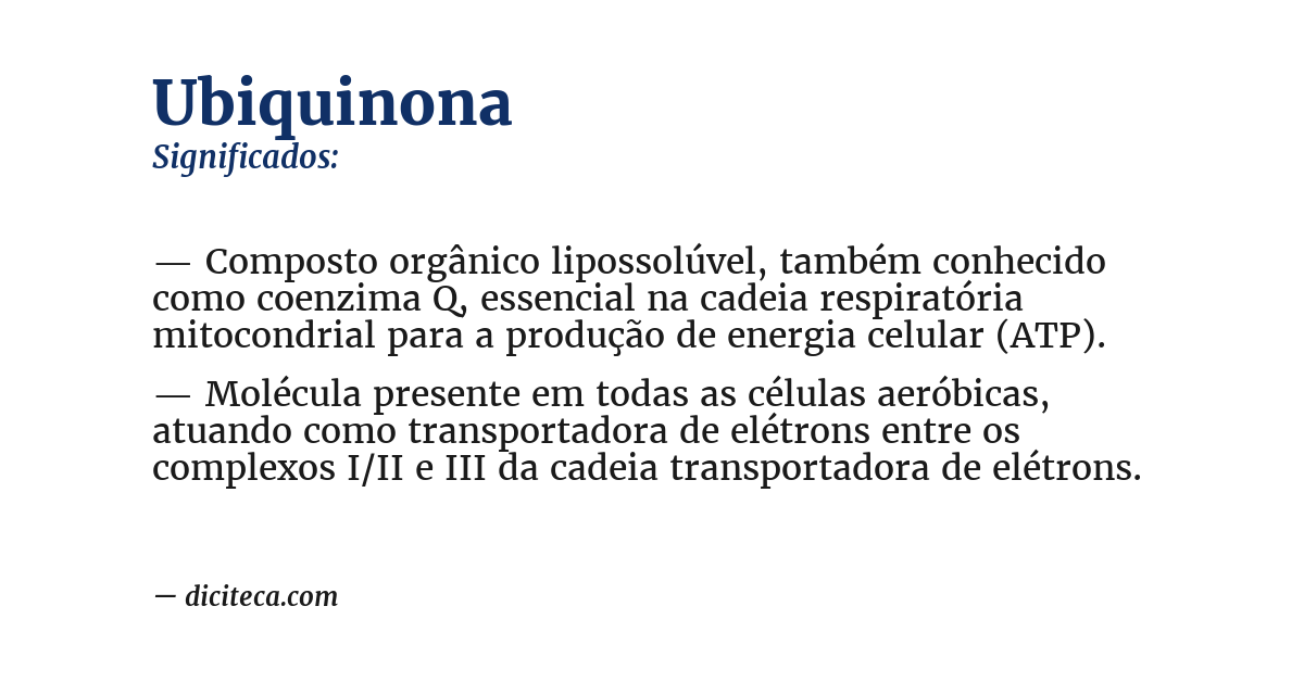 Significado de ubiquinona
