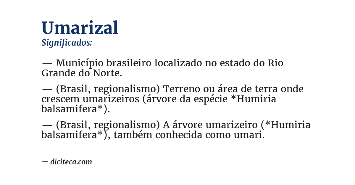 Significado de umarizal