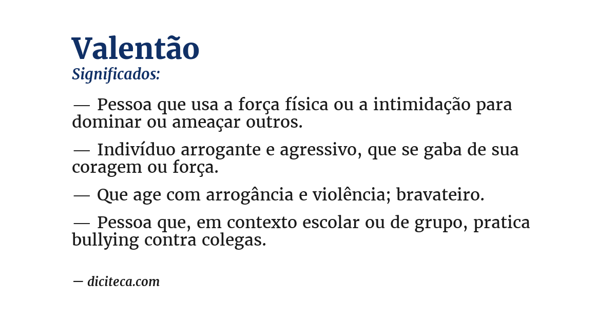 Significado de valentão