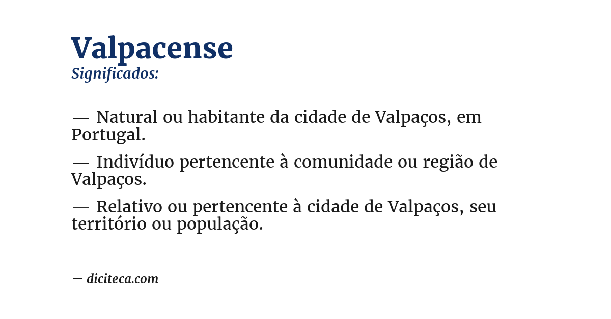 Significado de valpacense