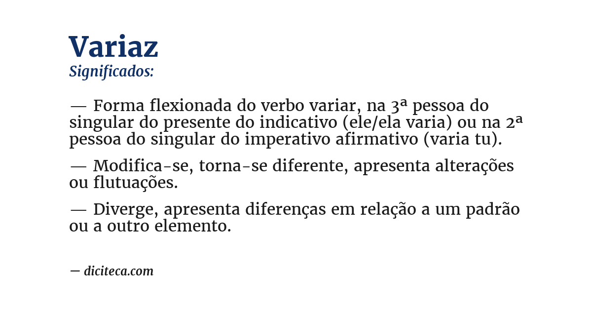 Significado de variaz
