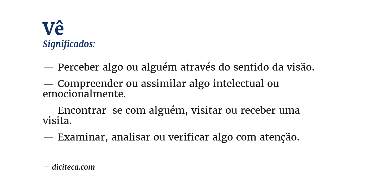 Significado de vê
