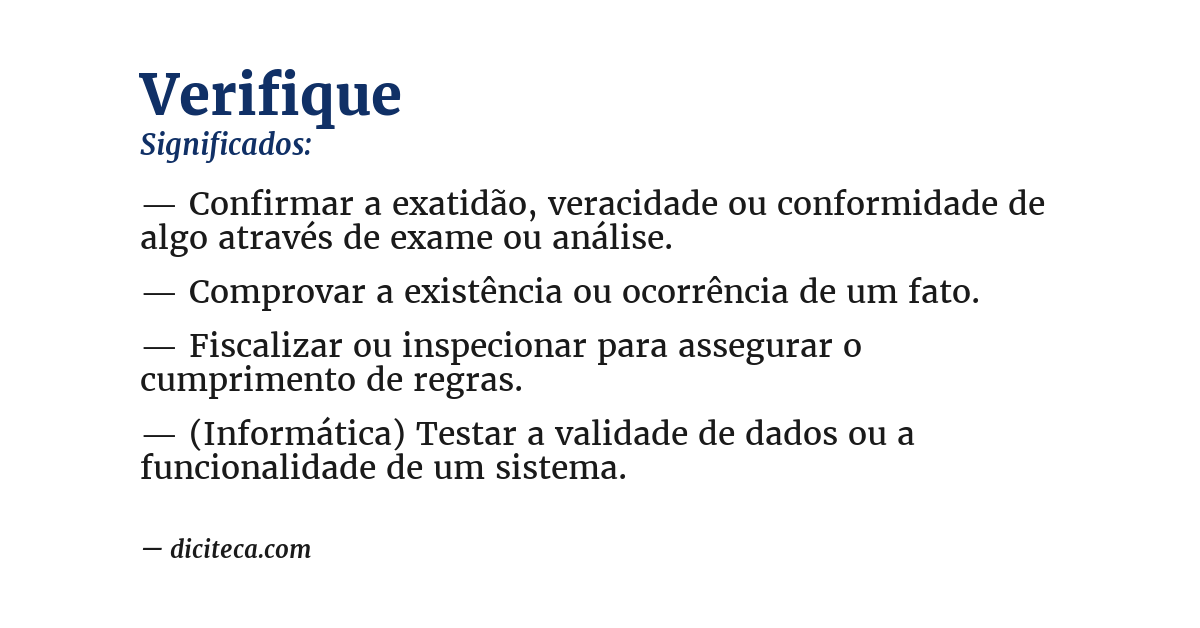 Significado de verifique