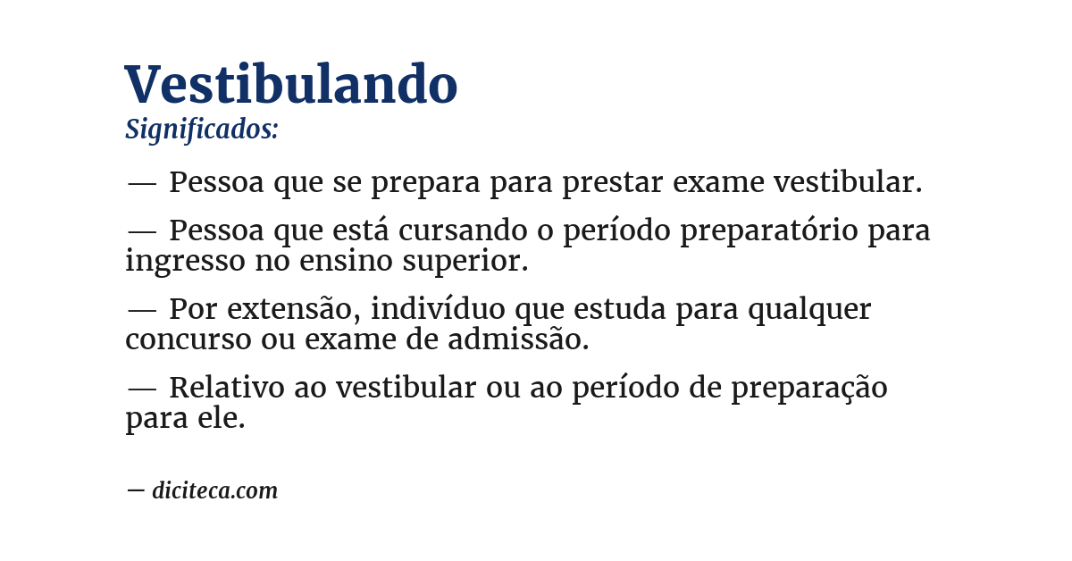 Significado de vestibulando